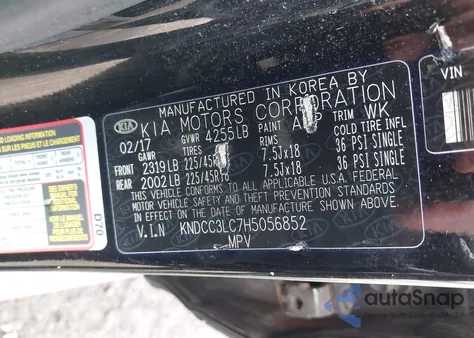 2017 Kia Niro Ex z USA, uszkodzony, nr VIN KNDCC3LC7H5056852